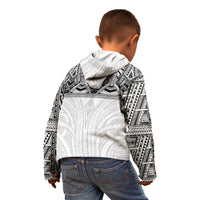 Samoan Traditional Art Tattoos Kid Hoodie Tatau Tribal Motifs with Ula Nifo White LT03 - Polynesian Pride