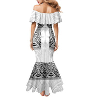 Samoan Traditional Art Tattoos Mermaid Dress Tatau Tribal Motifs with Ula Nifo White LT03 - Polynesian Pride