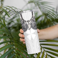 Samoan Traditional Art Tattoos Skinny Tumbler Tatau Tribal Motifs with Ula Nifo White LT03 - Polynesian Pride