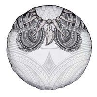 Samoan Traditional Art Tattoos Spare Tire Cover Tatau Tribal Motifs with Ula Nifo White LT03 - Polynesian Pride