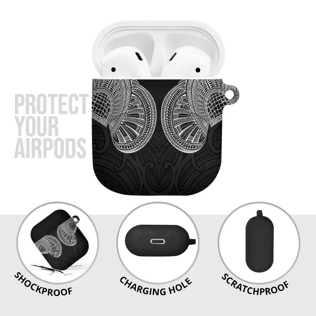 Samoan Traditional Art Tattoos AirPods Case Tatau Roman Reigns Black Color - Polynesian Pride