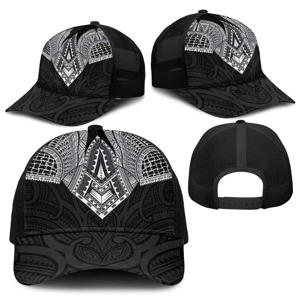 Samoan Traditional Art Tattoos Baseball Net Cap Tatau Roman Reigns Black Color - Polynesian Pride