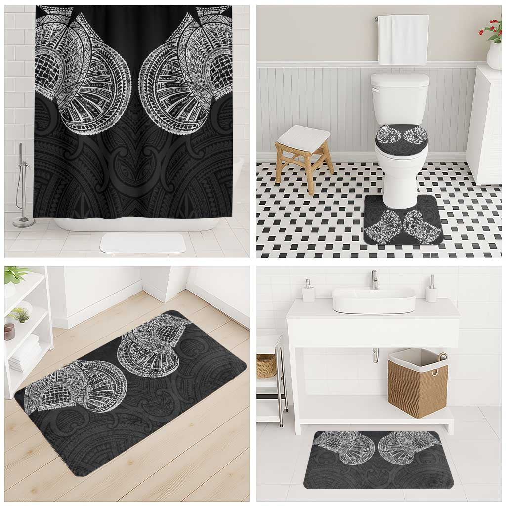 Samoan Traditional Art Tattoos Bathroom Set Tatau Roman Reigns Black Color - Polynesian Pride