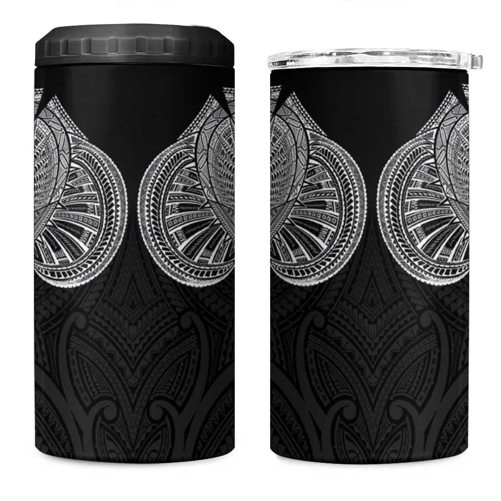 Samoan Traditional Art Tattoos 4 in 1 Can Cooler Tumbler Tatau Roman Reigns Black Color LT03 One Size: 16 oz Black - Polynesian Pride