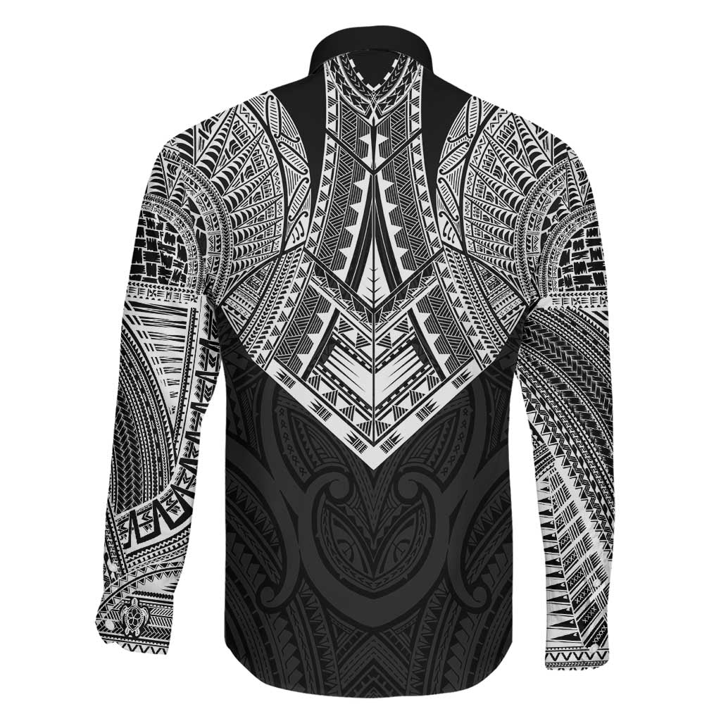 Samoan Traditional Art Tattoos Family Matching Summer Maxi Dress and Hawaiian Shirt Tatau Roman Reigns Black Color LT03 - Polynesian Pride