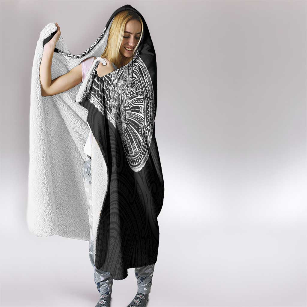 Samoan Traditional Art Tattoos Hooded Blanket Tatau Roman Reigns Black Color - Polynesian Pride
