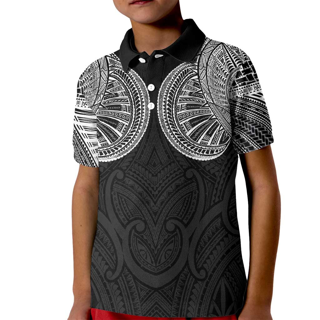 Samoan Traditional Art Tattoos Kid Polo Shirt Tatau Roman Reigns Black Color LT03 Kid Black - Polynesian Pride