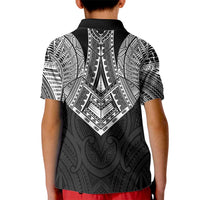 Samoan Traditional Art Tattoos Kid Polo Shirt Tatau Roman Reigns Black Color LT03 - Polynesian Pride