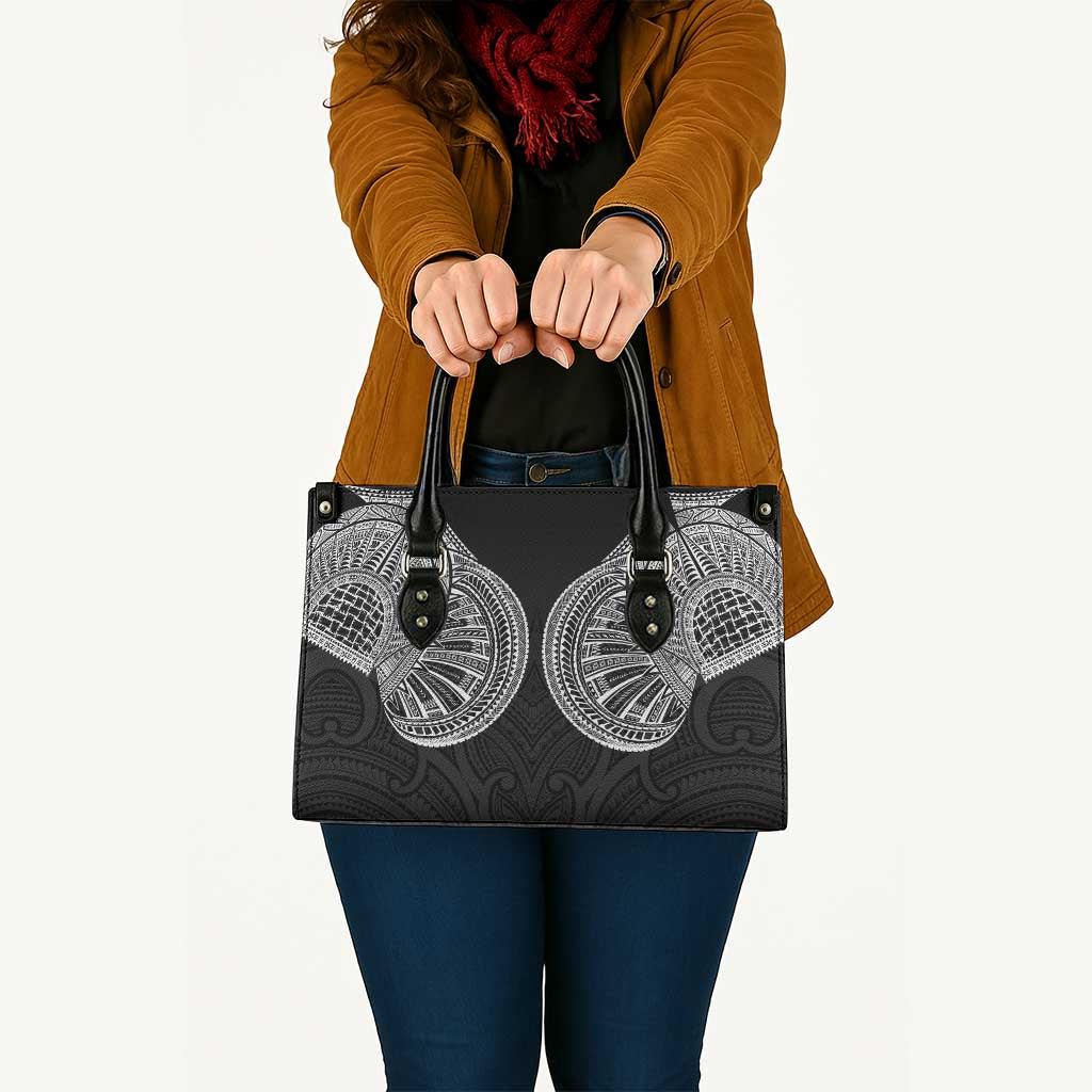 Samoan Traditional Art Tattoos Leather Bag Tatau Roman Reigns Black Color - Polynesian Pride