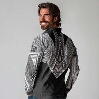 Samoan Traditional Art Tattoos Long Sleeve Polo Shirt Tatau Roman Reigns Black Color LT03 - Polynesian Pride