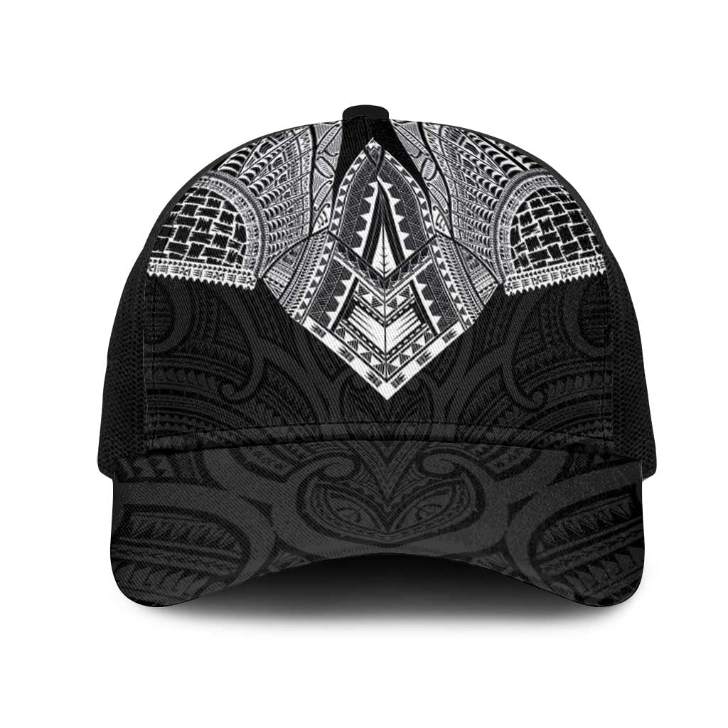 Samoan Traditional Art Tattoos Mesh Trucker Cap Tatau Roman Reigns Black Color - Polynesian Pride