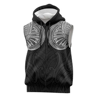 Samoan Traditional Art Tattoos Sleeveless Zip Hoodie Tatau Roman Reigns Black Color LT03 Black - Polynesian Pride