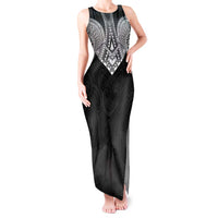 Samoan Traditional Art Tattoos Tank Maxi Dress Tatau Roman Reigns Black Color - Polynesian Pride