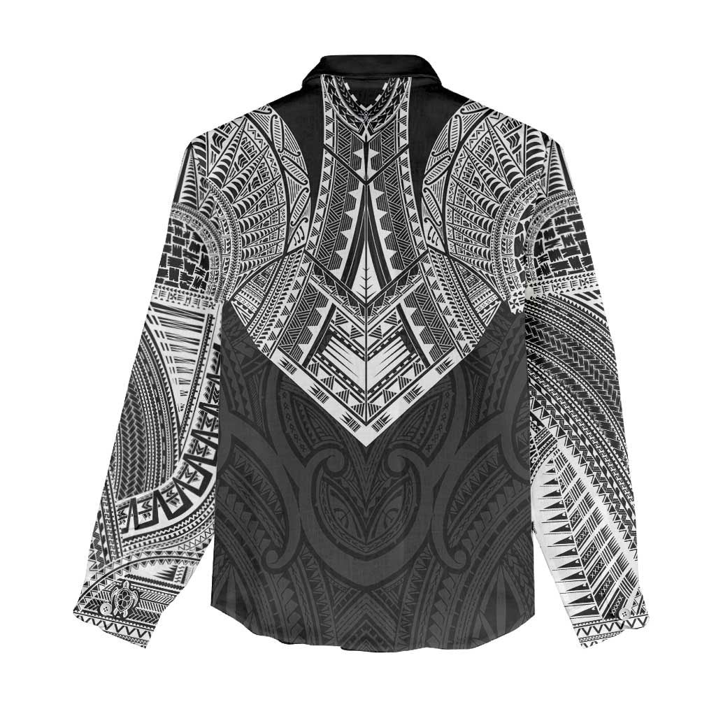 Samoan Traditional Art Tattoos Women Casual Shirt Tatau Roman Reigns Black Color LT03 - Polynesian Pride