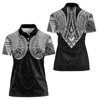 Samoan Traditional Art Tattoos Women Polo Shirt Tatau Roman Reigns Black Color LT03 - Polynesian Pride