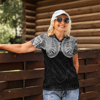 Samoan Traditional Art Tattoos Women Polo Shirt Tatau Roman Reigns Black Color LT03 - Polynesian Pride