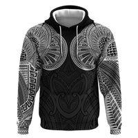 Samoan Traditional Art Tattoos Zip Hoodie Tatau Roman Reigns Black Color - Polynesian Pride