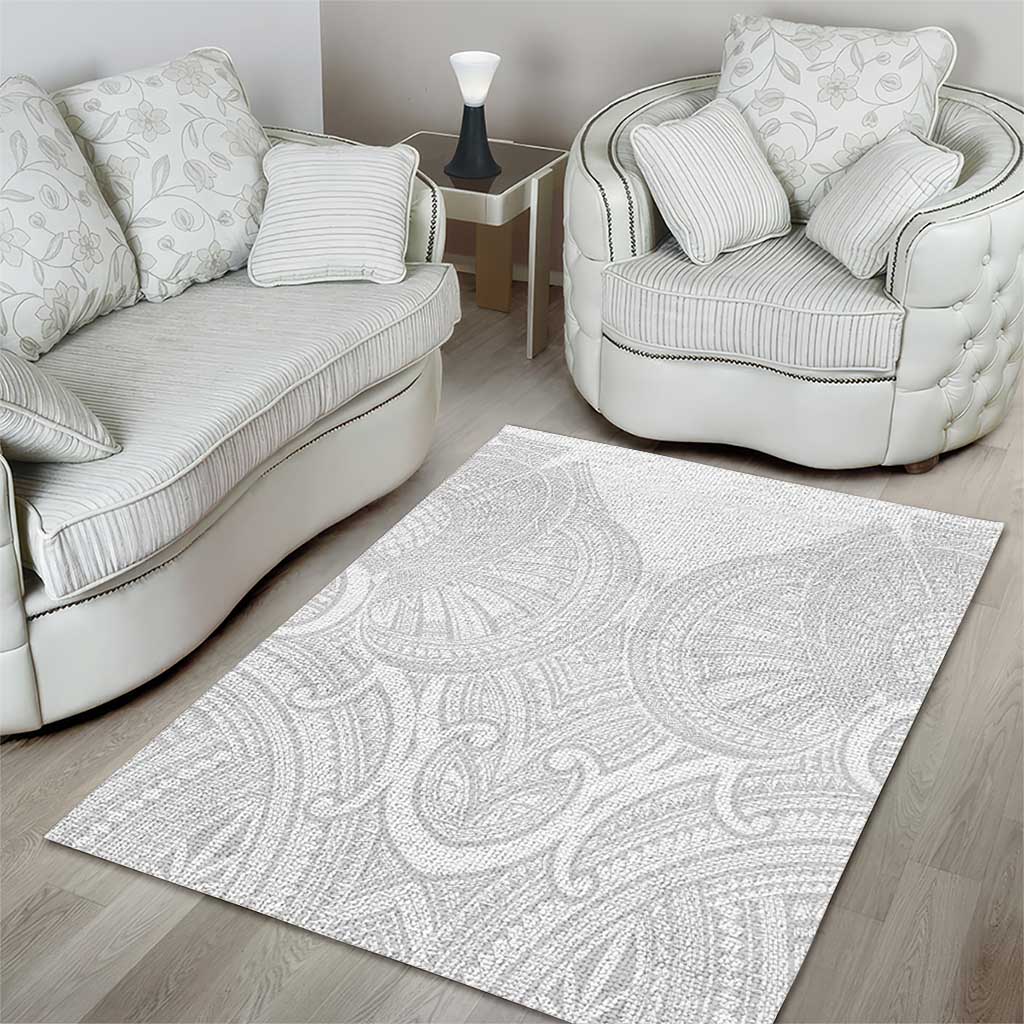 Samoan Traditional Art Tattoos Area Rug Tatau Roman Reigns White Color LT03 - Polynesian Pride