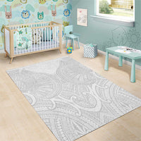 Samoan Traditional Art Tattoos Area Rug Tatau Roman Reigns White Color LT03 - Polynesian Pride