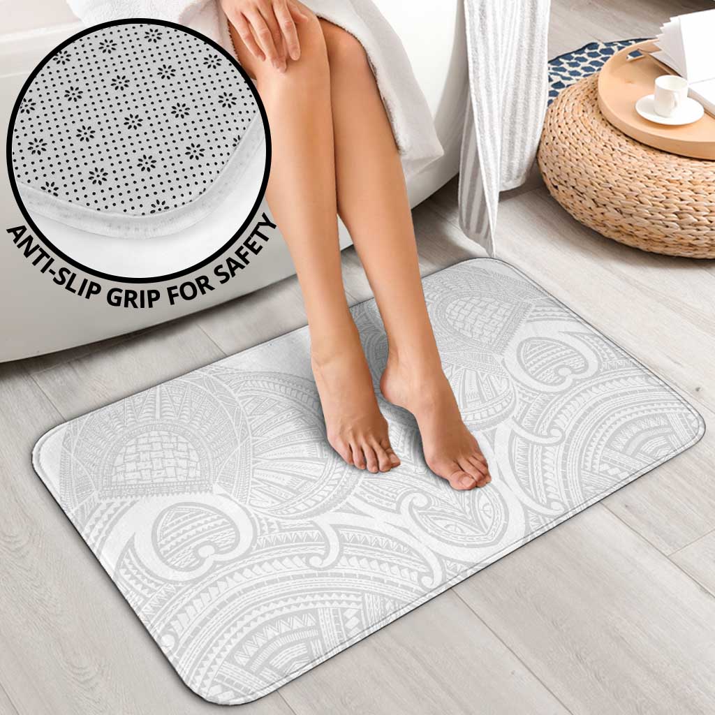 Samoan Traditional Art Tattoos Bathroom Set Tatau Roman Reigns White Color - Polynesian Pride