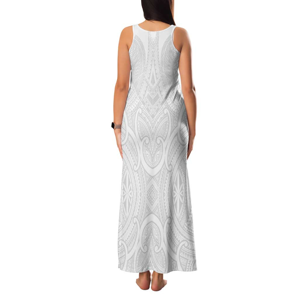 Samoan Traditional Art Tattoos Family Matching Tank Maxi Dress and Hawaiian Shirt Tatau Roman Reigns White Color LT03 - Polynesian Pride