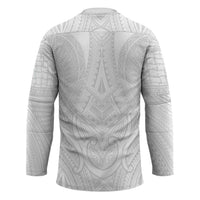 Samoan Traditional Art Tattoos Hockey Jersey Tatau Roman Reigns White Color - Polynesian Pride