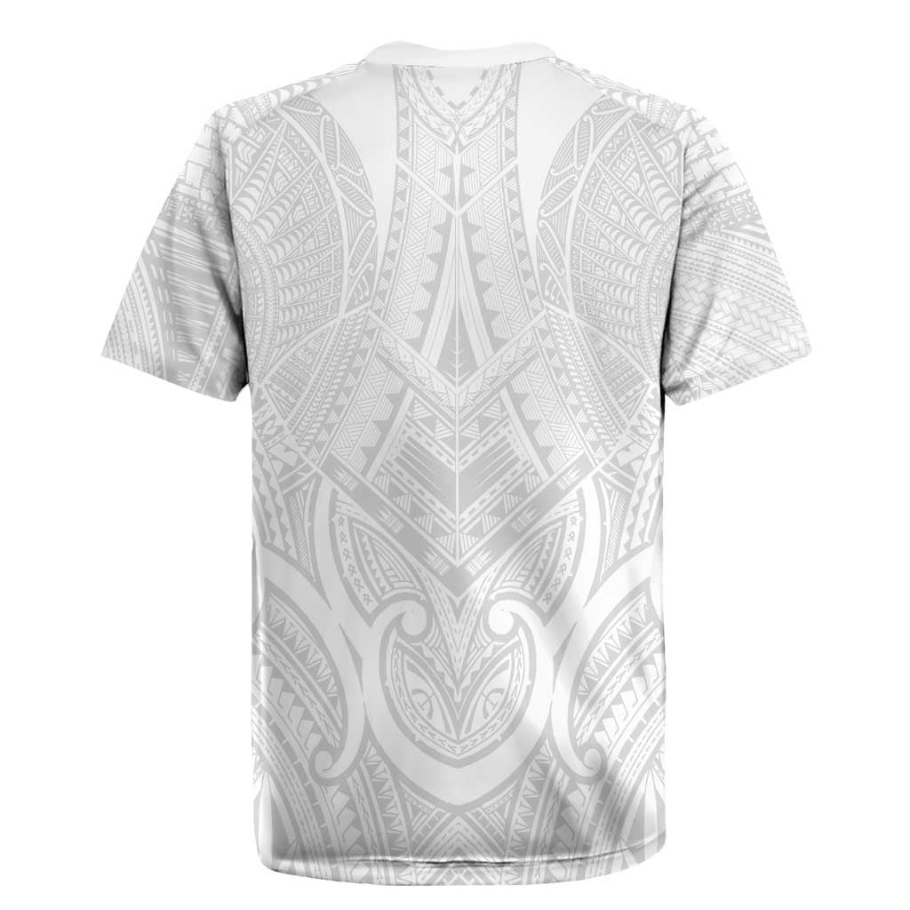 Samoan Traditional Art Tattoos Rugby Jersey Tatau Roman Reigns White Color - Polynesian Pride