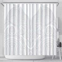 Samoan Traditional Art Tattoos Shower Curtain Tatau Roman Reigns White Color - Polynesian Pride