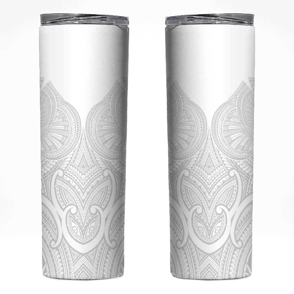 Samoan Traditional Art Tattoos Skinny Tumbler Tatau Roman Reigns White Color LT03 White - Polynesian Pride