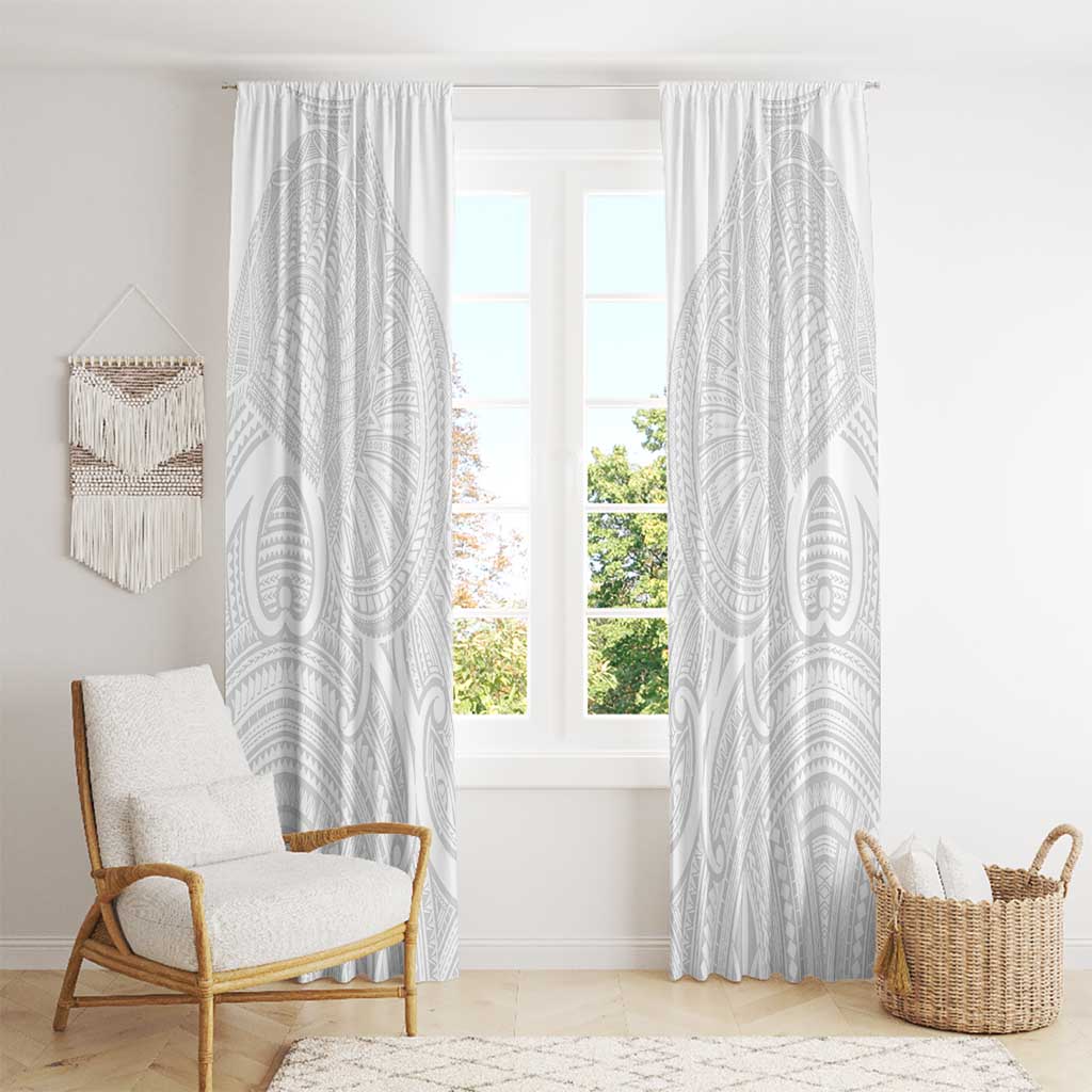 Samoan Traditional Art Tattoos Window Curtain Tatau Roman Reigns White Color - Polynesian Pride