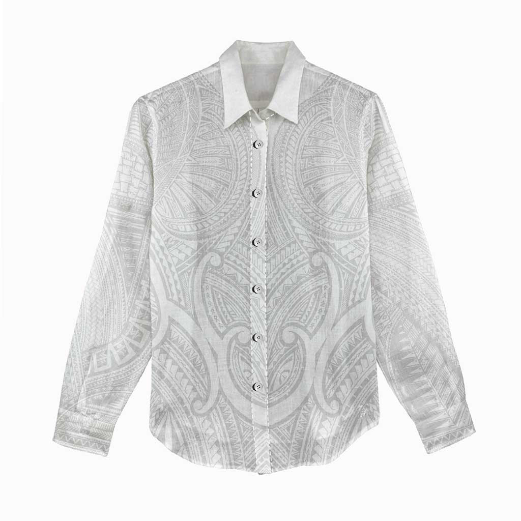 Samoan Traditional Art Tattoos Women Casual Shirt Tatau Roman Reigns White Color LT03 - Polynesian Pride