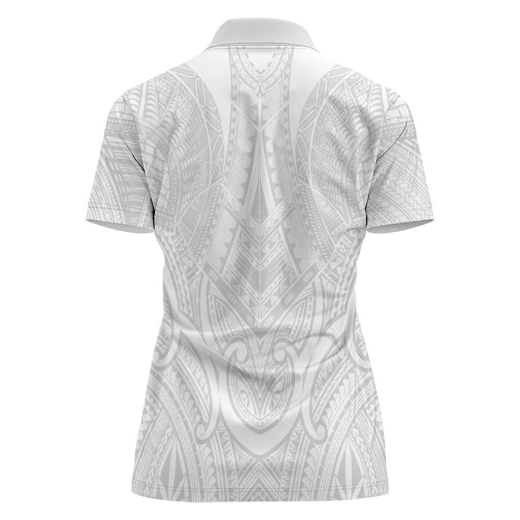 Samoan Traditional Art Tattoos Women Polo Shirt Tatau Roman Reigns White Color LT03 - Polynesian Pride