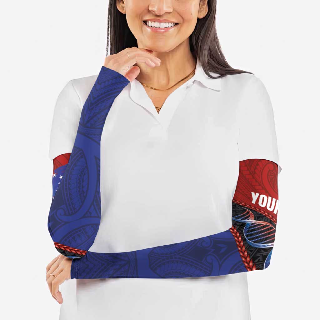 Personalised Samoan DNA-Proud of Samoa Arm Sleeves Polynesian Patterns - Polynesian Pride