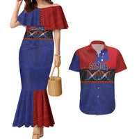 Personalised Samoan DNA-Proud of Samoa Couples Matching Mermaid Dress and Hawaiian Shirt Polynesian Patterns - Polynesian Pride