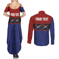 Personalised Samoan DNA-Proud of Samoa Couples Matching Summer Maxi Dress and Long Sleeve Button Shirt Polynesian Patterns - Polynesian Pride