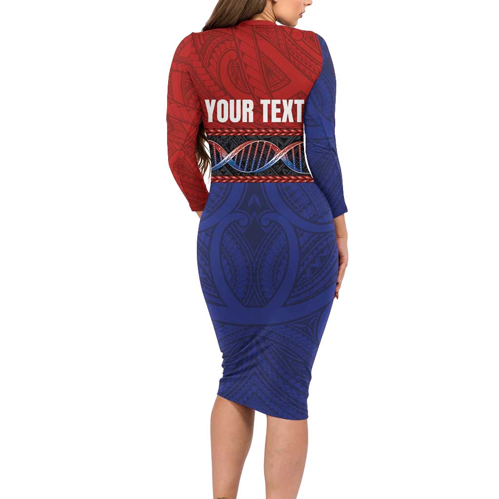 Personalised Samoan DNA-Proud of Samoa Family Matching Long Sleeve Bodycon Dress and Hawaiian Shirt Polynesian Patterns - Polynesian Pride