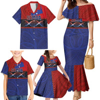 Personalised Samoan DNA-Proud of Samoa Family Matching Mermaid Dress and Hawaiian Shirt Polynesian Patterns - Polynesian Pride