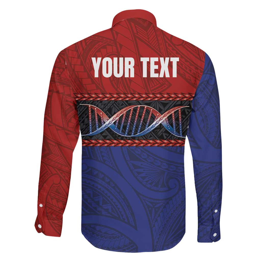 Personalised Samoan DNA-Proud of Samoa Family Matching Off The Shoulder Long Sleeve Dress and Hawaiian Shirt Polynesian Patterns LT03 - Polynesian Pride