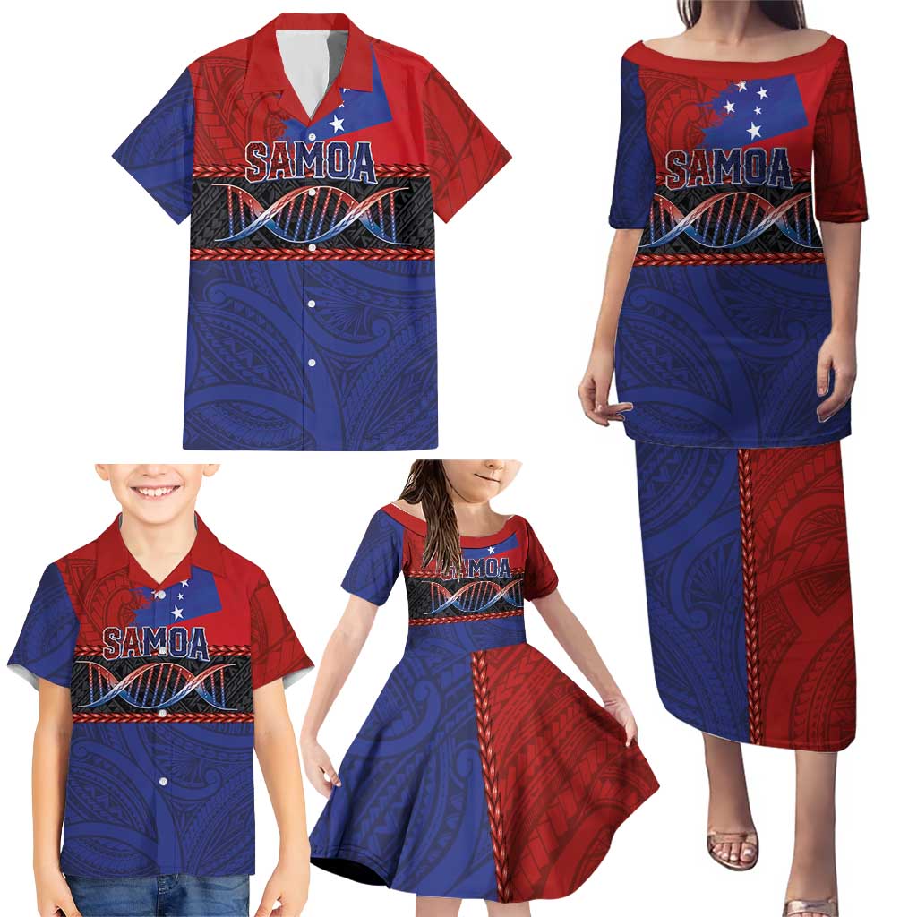 Personalised Samoan DNA-Proud of Samoa Family Matching Puletasi and Hawaiian Shirt Polynesian Patterns - Polynesian Pride