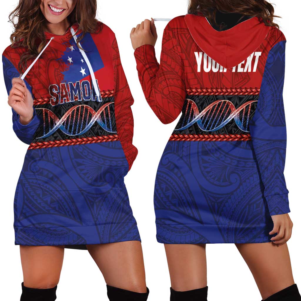Personalised Samoan DNA-Proud of Samoa Hoodie Dress Polynesian Patterns - Polynesian Pride
