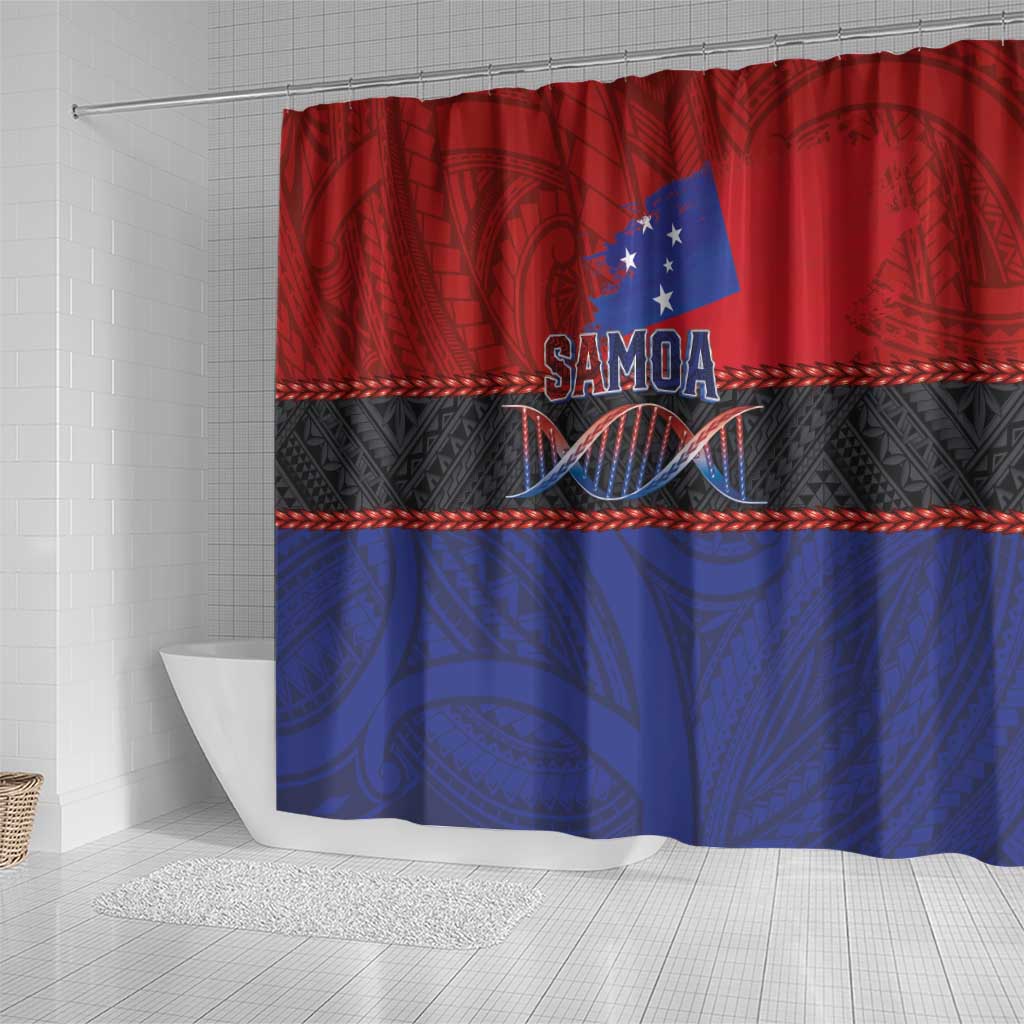 Samoan DNA-Proud of Samoa Shower Curtain Polynesian Patterns - Polynesian Pride