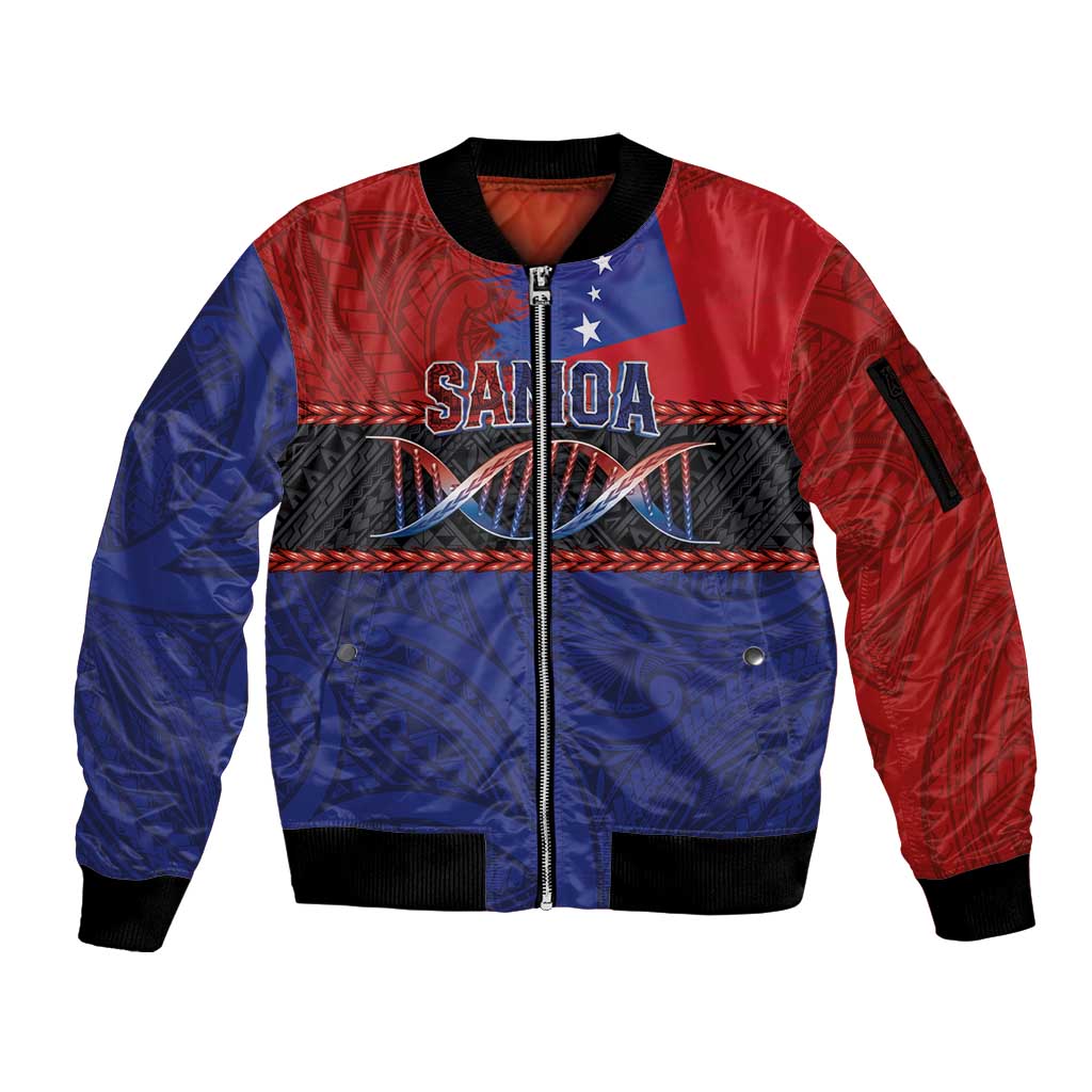 Personalised Samoan DNA-Proud of Samoa Sleeve Zip Bomber Jacket Polynesian Patterns LT03 Unisex Multicolor - Polynesian Pride