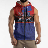 Personalised Samoan DNA-Proud of Samoa Sleeveless Zip Hoodie Polynesian Patterns - Polynesian Pride
