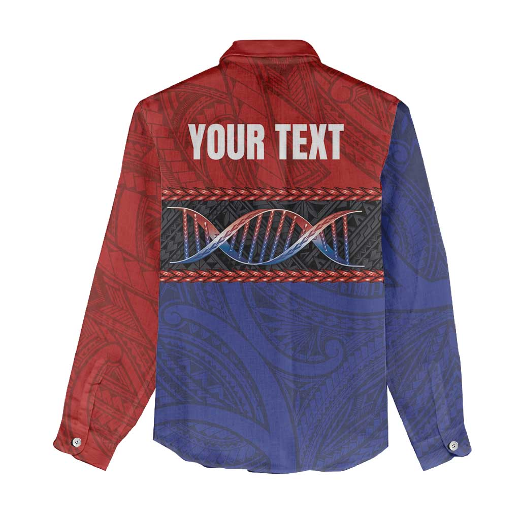 Personalised Samoan DNA-Proud of Samoa Women Casual Shirt Polynesian Patterns - Polynesian Pride