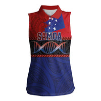 Personalised Samoan DNA-Proud of Samoa Women Sleeveless Polo Shirt Polynesian Patterns LT03 Female Multicolor - Polynesian Pride