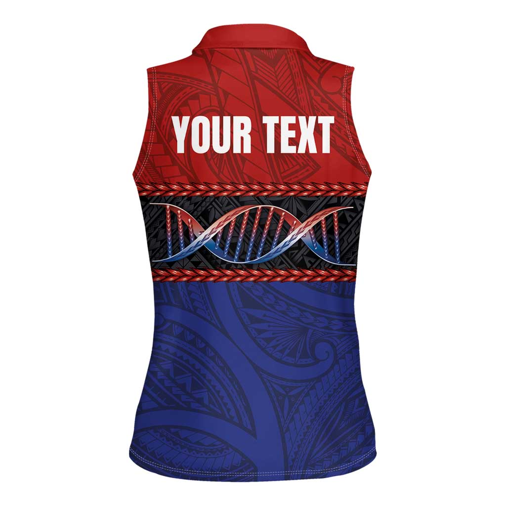 Personalised Samoan DNA-Proud of Samoa Women Sleeveless Polo Shirt Polynesian Patterns LT03 - Polynesian Pride