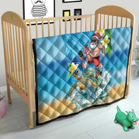 Polynesian Merry Christmas Quilt Funny Santa with Sea Turtle Beach Plumeria LT03 - Polynesian Pride