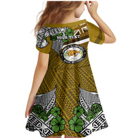 Hawaii James Campbell High School Family Matching Mermaid Dress and Hawaiian Shirt Kakau Pattern Gold Color Version LT03 - Polynesian Pride