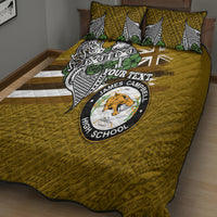 Hawaii James Campbell High School Quilt Bed Set Kakau Pattern Gold Color Version LT03 - Polynesian Pride