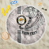 Custom Hawaii James Campbell High School Beach Blanket Tribal Kakau Pattern LT03 One Size 150cm White - Polynesian Pride